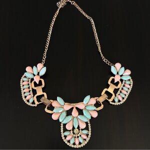 Champagne & Ice Bib Statement Necklace